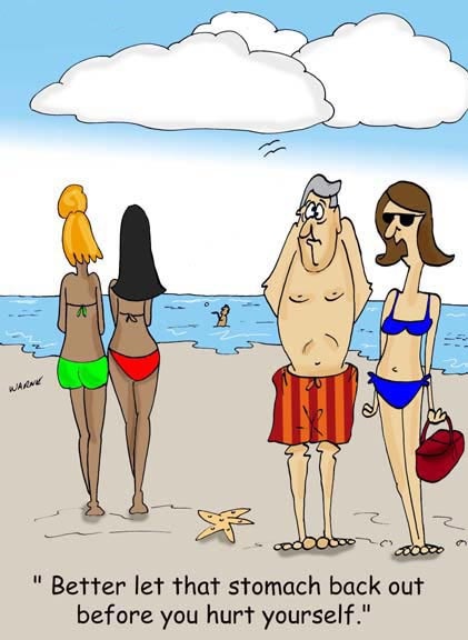 hilarious beach cartoon