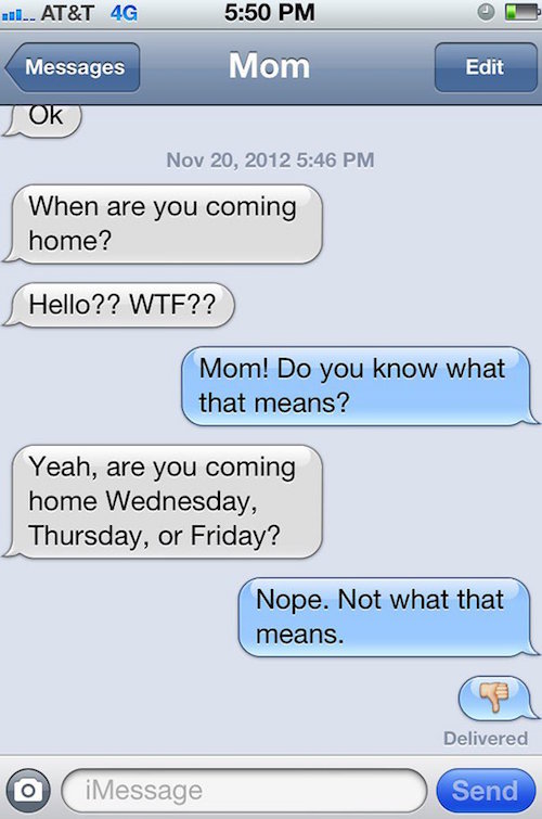 parent texting jokes